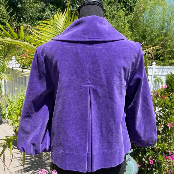 INC International Concepts Women's Violet Purple Velvet Swing Jacket Size Medium - Picture 4 of 10